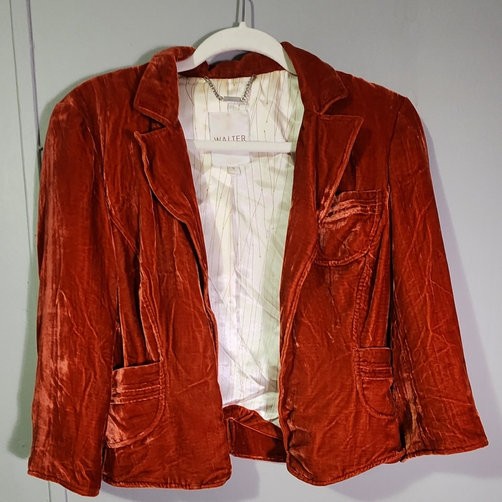 Walter velvet orange blazer small